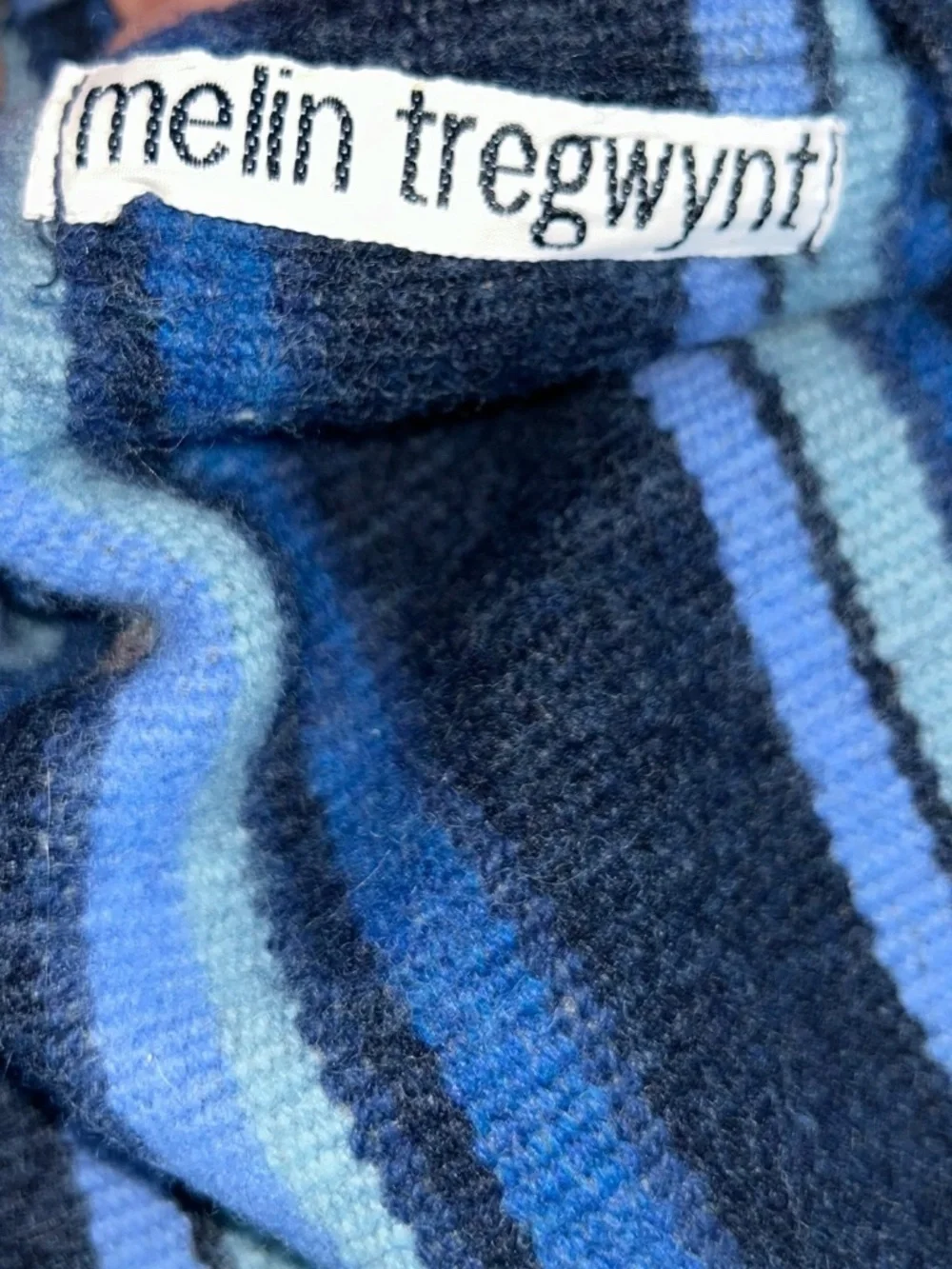 melin tregwynt WALES multi blue stripe two mini accent throw pillow covers